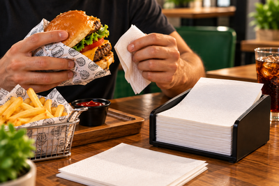 Como escolher o guardanapo ideal para hamburguerias