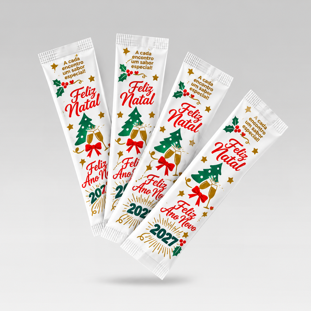 Guardanapo de Sachê 15x34 Premium 3 Cores - Decorado Natal