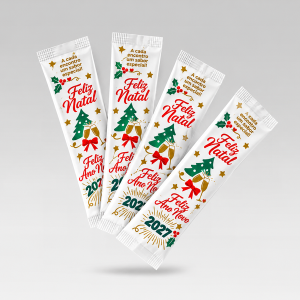 Guardanapo de Sachê 15x34 Premium 3 Cores - Decorado Natal